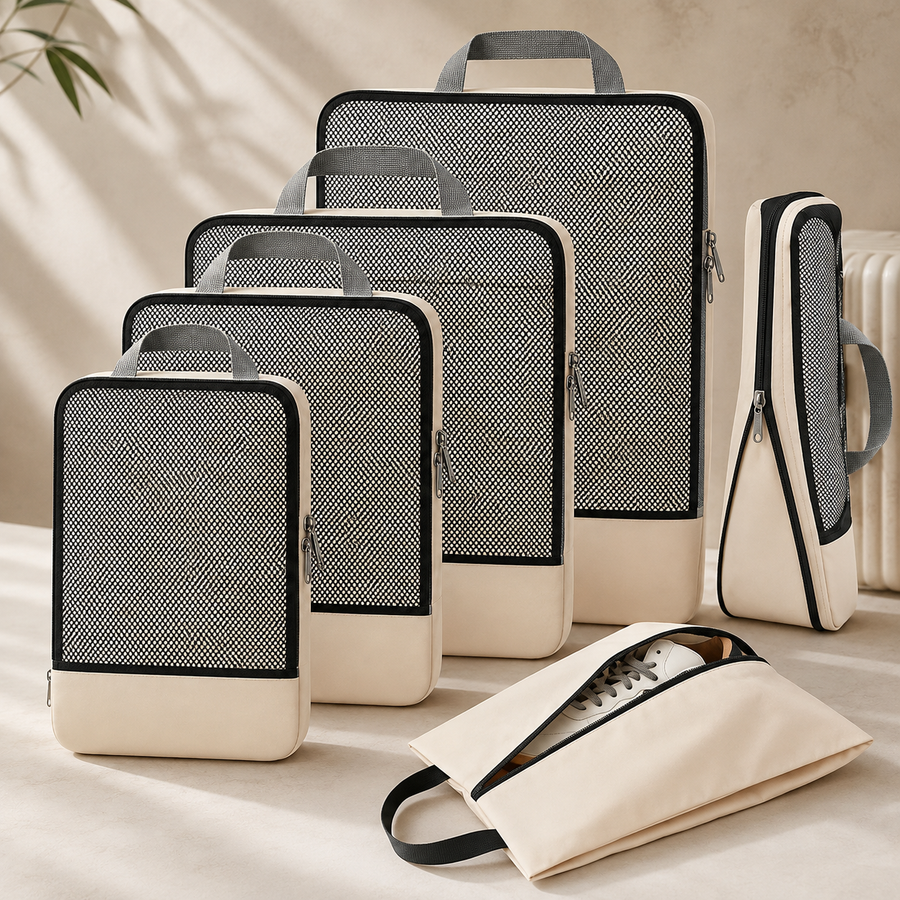 Packlune compression cubes in Beige