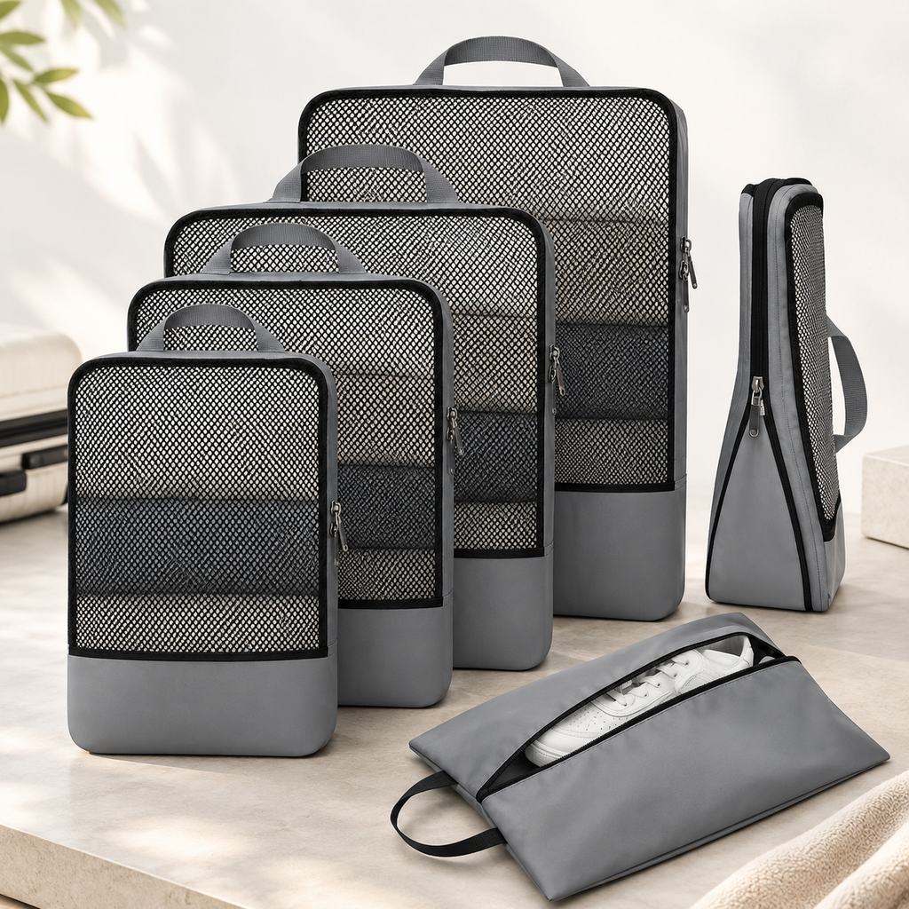 The Compression Cube System — 6-Piece Packing Cubes
